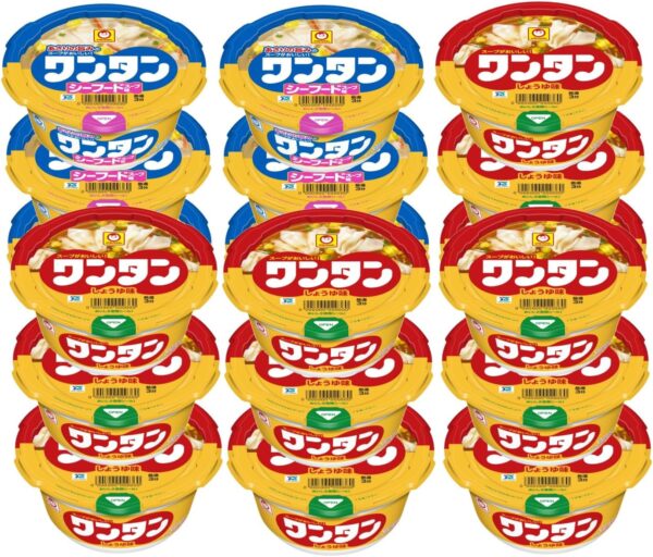 東洋水産 【セット商品】マルちゃん ワンタンスープ しょうゆ&シーフード味 2種アソート(しょうゆ味 12個 シーフード味6個)