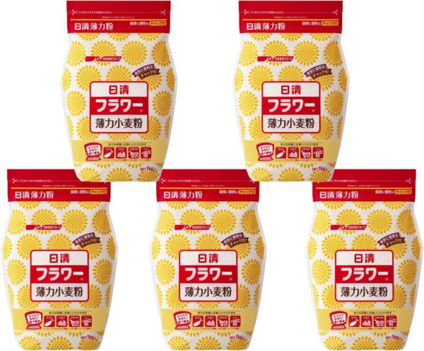日清 フラワー 薄力 小麦粉 チャック付 1kg (５個)