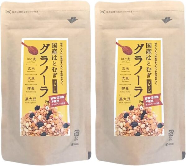 小川生薬 砂糖・添加物不使用 国産はとむぎグラノーラ 120g ×2袋 - 画像 (4)