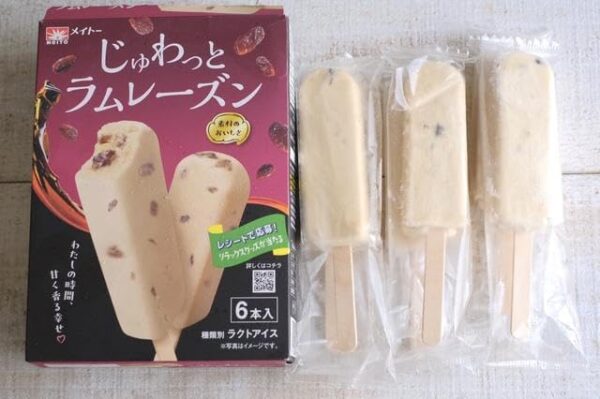 【冷凍】じゅわっとラムレーズン240ml(40ml×6本入)×10箱 協同乳業めいとー - 画像 (2)