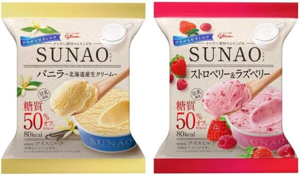 グリコ SUNAO（スナオ） 12個セット バニラ、ストロベリー＆ラズベリー 各120ml×6個