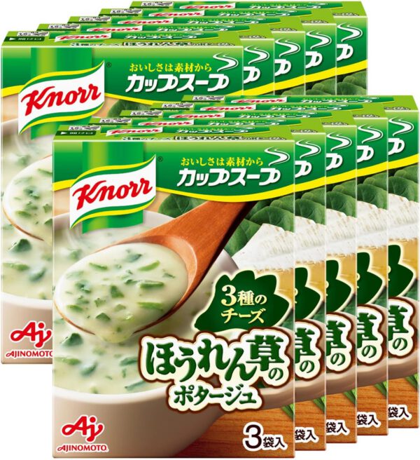 クノール カップスープ チーズ仕立てのほうれん草のポタージュ 3食入箱×10 味の素 野菜スープ