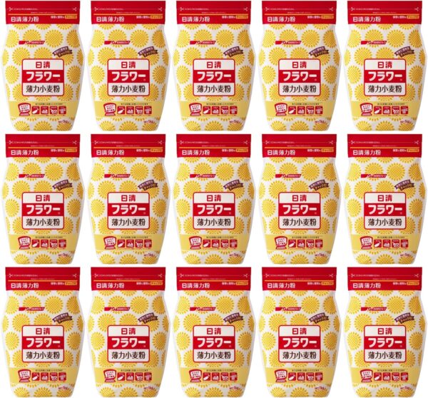 日清 フラワー 薄力 小麦粉 チャック付 1kg (１５個)