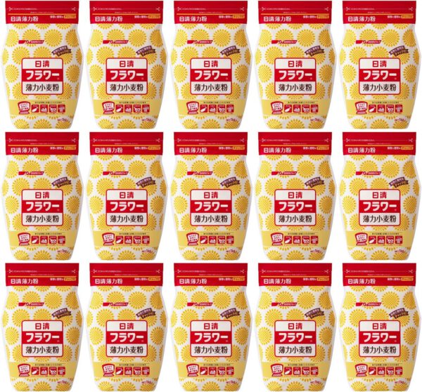日清 フラワー 薄力 小麦粉 チャック付 1kg (１５個)