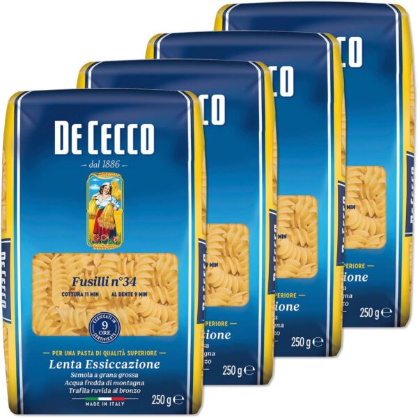 DE CECCO(ディ・チェコ) No.34 フスィリ 250g×4袋
