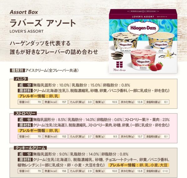 【ハーゲンダッツ】アイスマルチパック3種 ラバーズアソート エレガントアソート アニバーサリーアソート - 画像 (2)