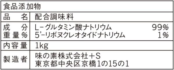 味の素 うま味調味料 味の素S 業務用 1kg袋 大容量 こんぶだしのうま味 - 画像 (2)