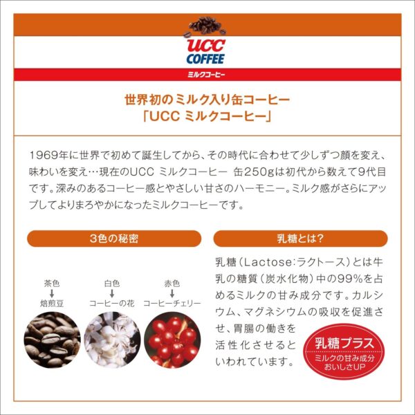UCC ミルクコーヒー 缶コーヒー 250ml×30本 - 画像 (3)