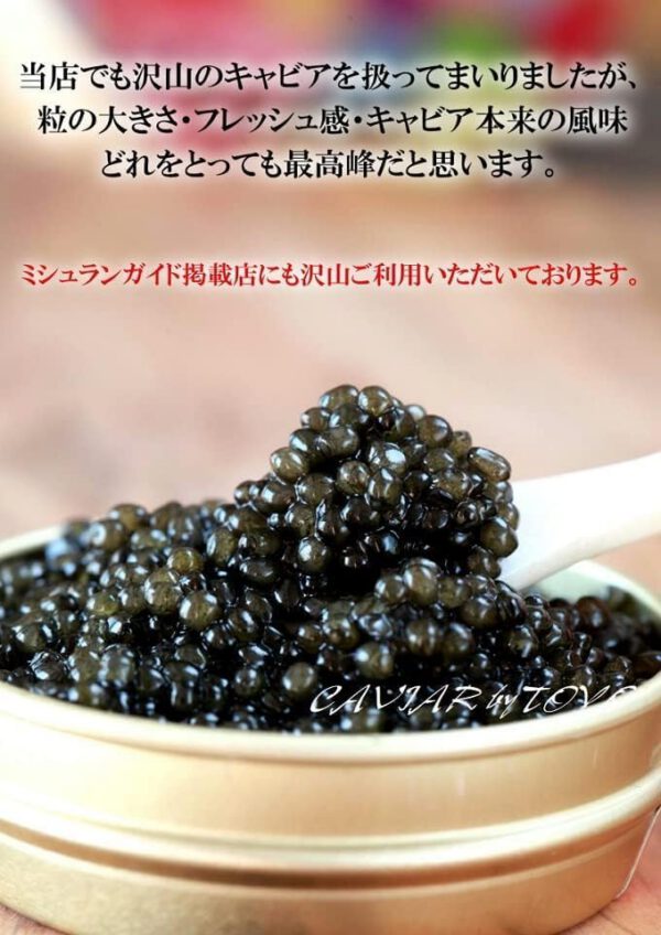 最高峰フレッシュキャビア 50gフランス STURIA社製 オシェトラ種 【化粧箱入り】【キャビア用スプーン付き】 - 画像 (4)