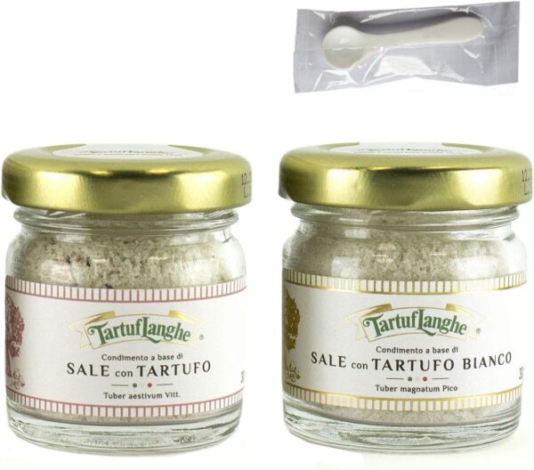 タルトゥフランゲ トリュフ塩 30g 黒・白トリュフ塩セット イタリア 贅沢な香りで料理を引き立てる 便利なミニスプーンセット 国内正規品