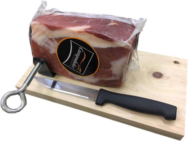 スペイン産生ハム Campodulce ミニセラーノ ブロック 800g(15ヶ月熟成)【専用固定式ホルダー、ナイフセット】