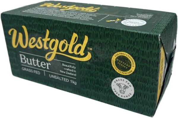 ウエストゴールド ニュージーランド産 グラスフェッドバター 無塩 1kg×10個セット(1ケース10kg)冷凍