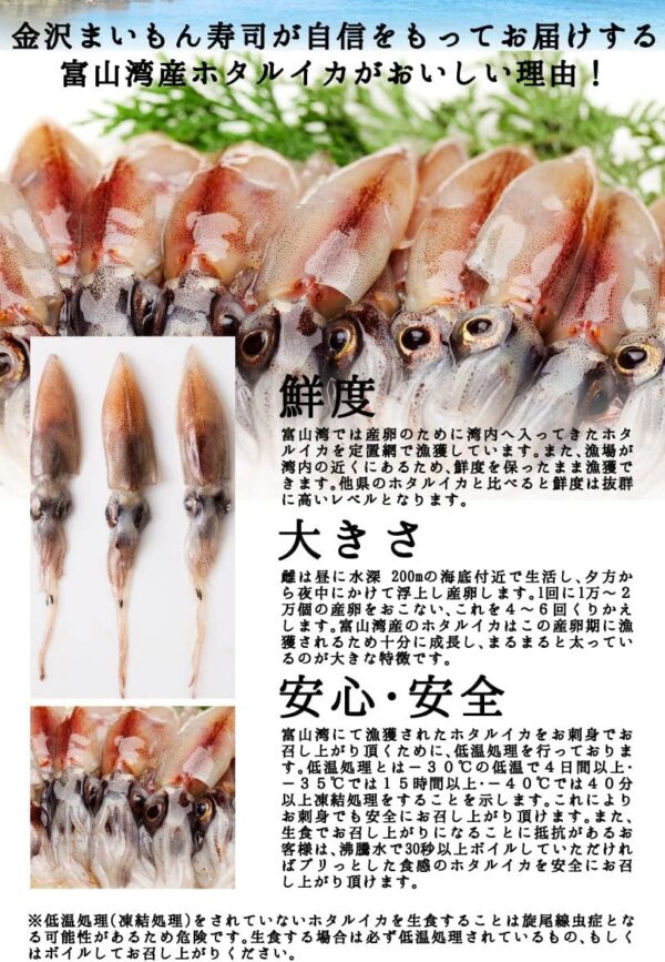 ホタルイカ 富山湾産ホタルイカ約750g(250g×3パック) - 画像 (6)