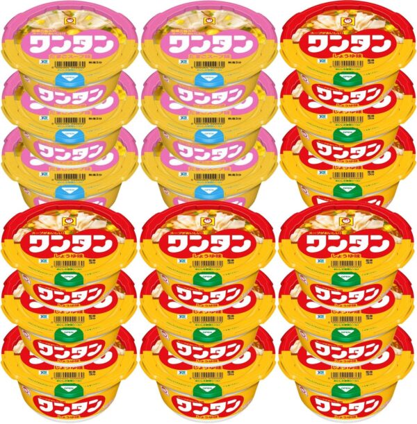 東洋水産 【セット商品】マルちゃん ワンタンスープ しょうゆ&たまごスープ 2種アソート(しょうゆ味 12個 たまごスープ 6個)
