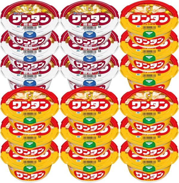 東洋水産 【セット商品】マルちゃん ワンタンスープ しょうゆ&坦々スープ 2種アソート(しょうゆ味 12個 坦々味6個)