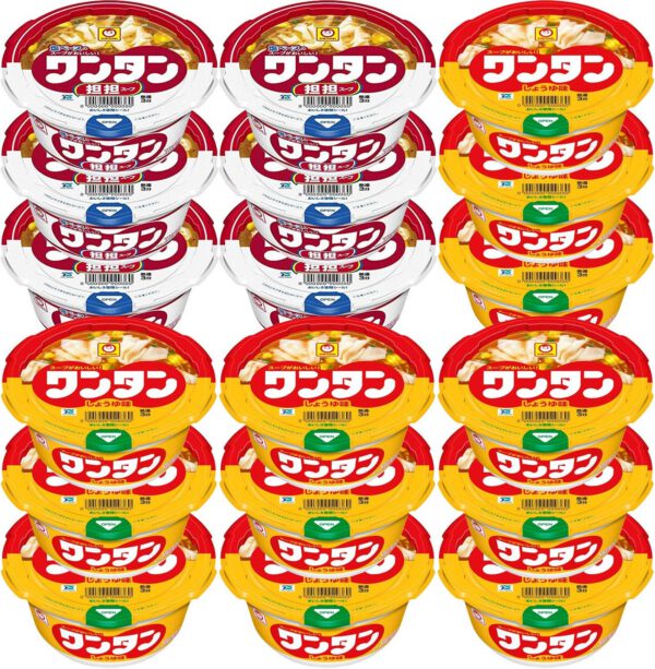 東洋水産 【セット商品】マルちゃん ワンタンスープ しょうゆ&坦々スープ 2種アソート(しょうゆ味 12個 坦々味6個)