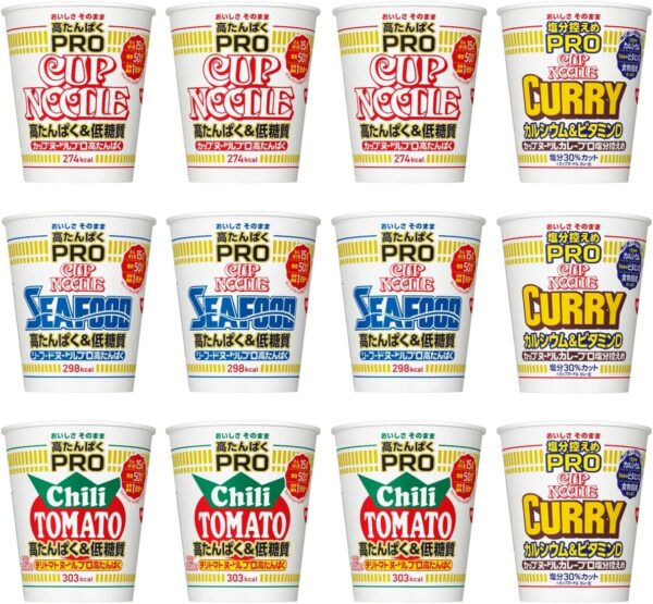 日清 カップヌードルPRO 4種12食 高たんぱく&低糖質 1日分のカルシウム&ビタミンD