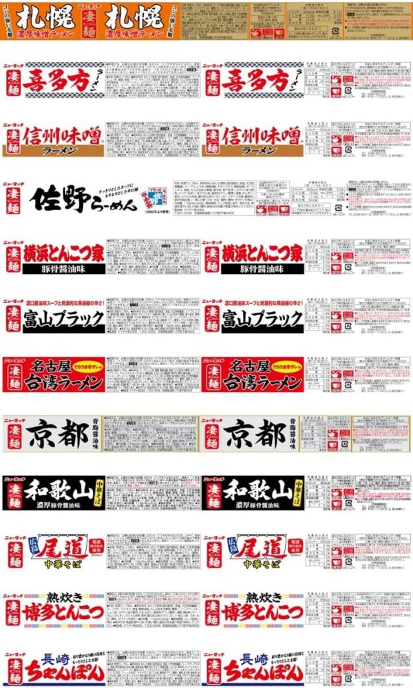 ニュータッチ ヤマダイ 凄麺 ご当地ラーメン食べ比べセット (全国編) 12個 【セット買い】 - 画像 (2)