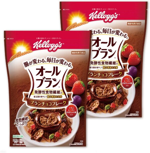 ケロッグ オールブラン ブランチョコフレーク 機能性表示食品 390グラム (x 2)