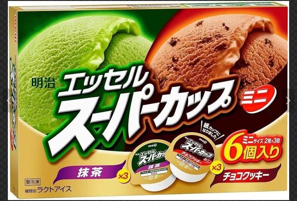 エッセルスーパーカップミニ 抹茶・チョコクッキー 80ml×6個×8箱 めいじ