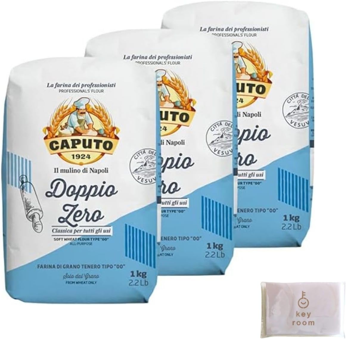 小麦粉 ドッピオ 1kg 3個 小麦粉 小麦 イタリア 粉末 きめ 細かい 生地